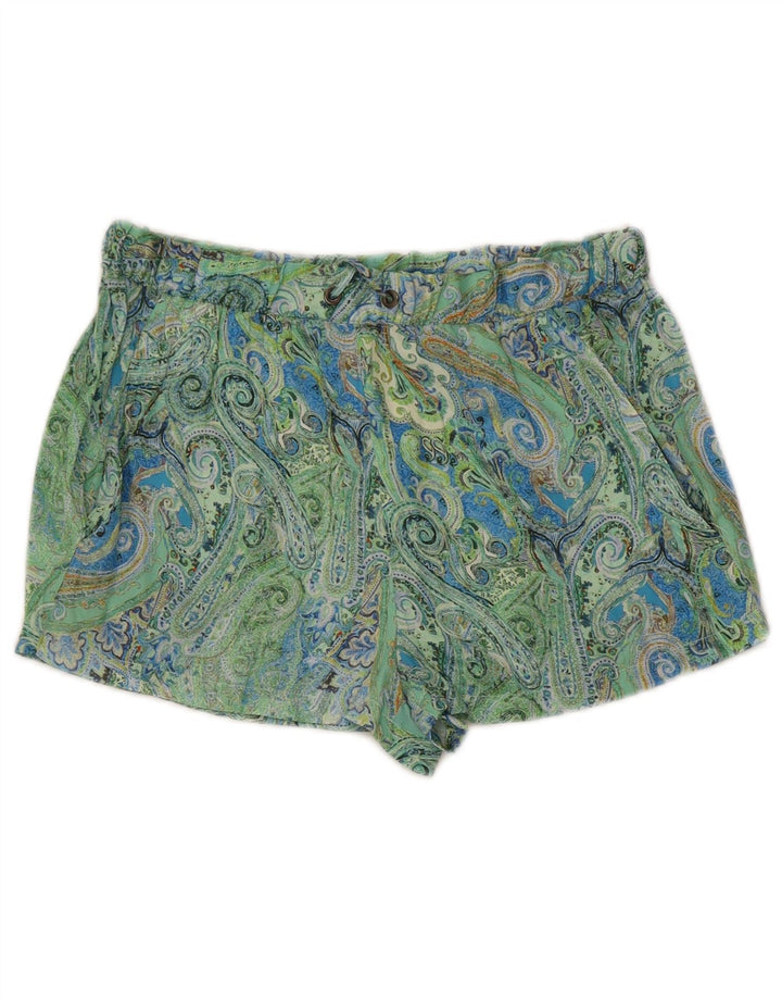 Pantaloni caldi da donna Zara medi W28 poliestere verde paisley