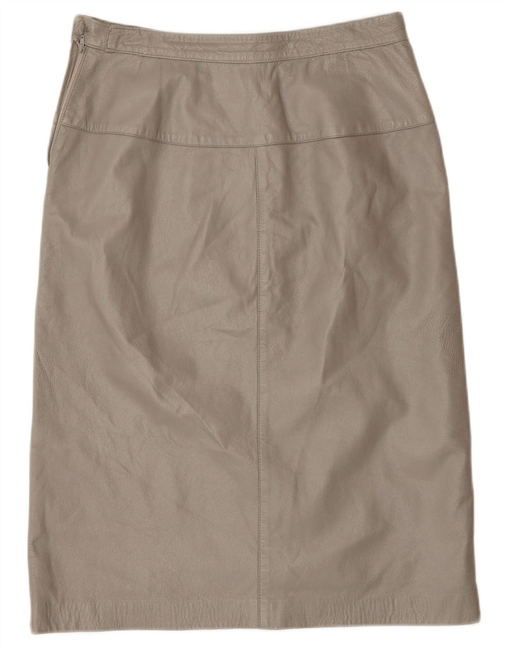 Gonna in pelle da donna VINTAGE IT 42 media W28 grigia