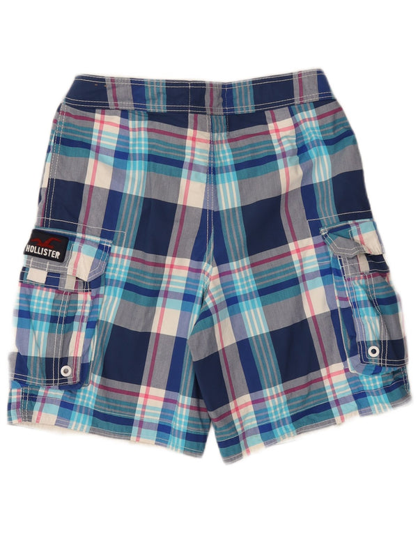 Pantaloncini da bagno da uomo Hollister Small Blue Check Cotton
