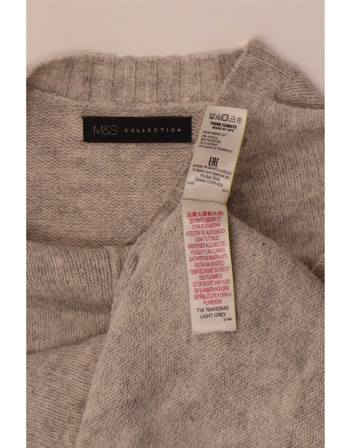Maglione maglione girocollo da donna Marks & Spencer UK 14 Acrilico grigio medio