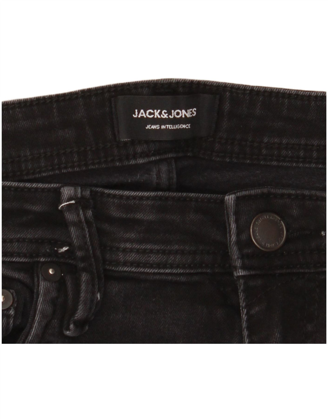 Jack & Jones Uomo GLENN Slim Jeans W33 L32 Cotone Nero