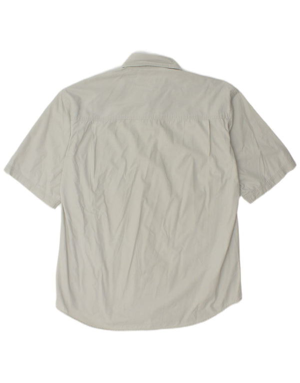 Camicia a maniche corte da uomo Columbia Small in cotone grigio