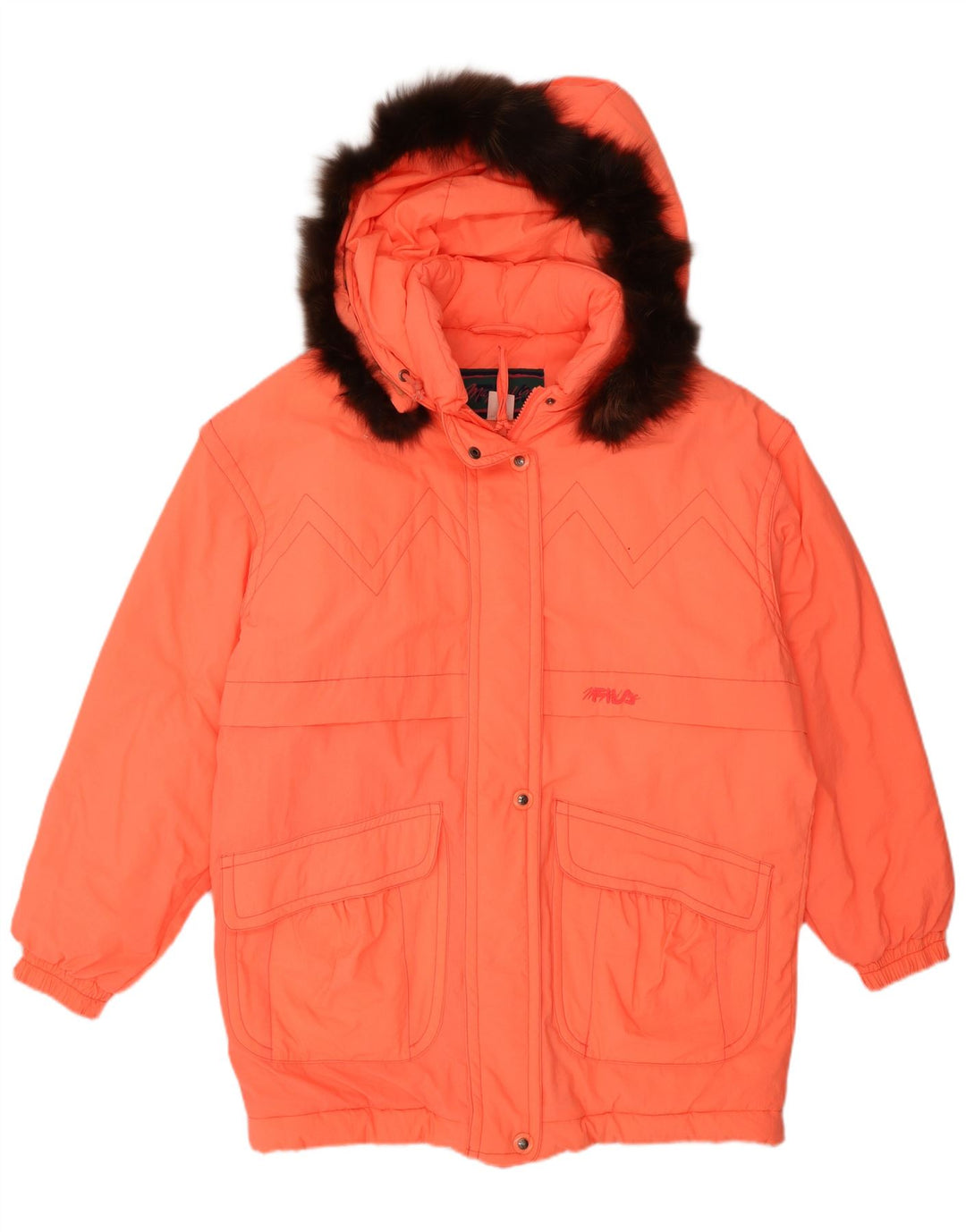 Cappotto imbottito oversize con cappuccio da donna Fila IT 44 arancione medio in poliammide