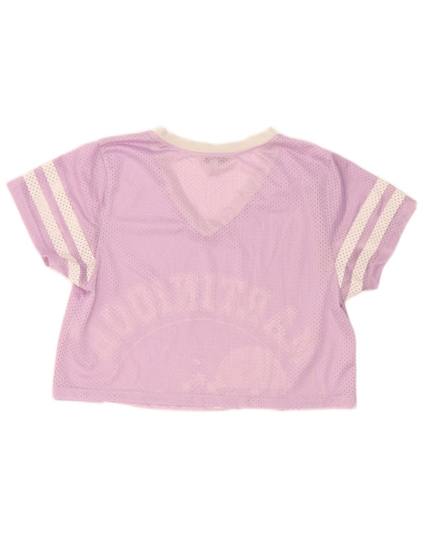 T-shirt grafica oversize corta Zara da donna Trafaluc Top UK 10 piccola viola