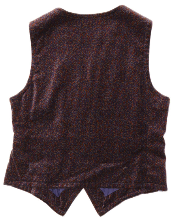 Gilet Donna Guarnera in Velluto IT 46 Large in Cotone Puntinato Blu Navy