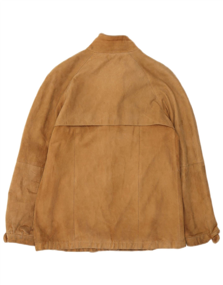 Giacca vintage da donna in pelle scamosciata IT 44 Beige medio