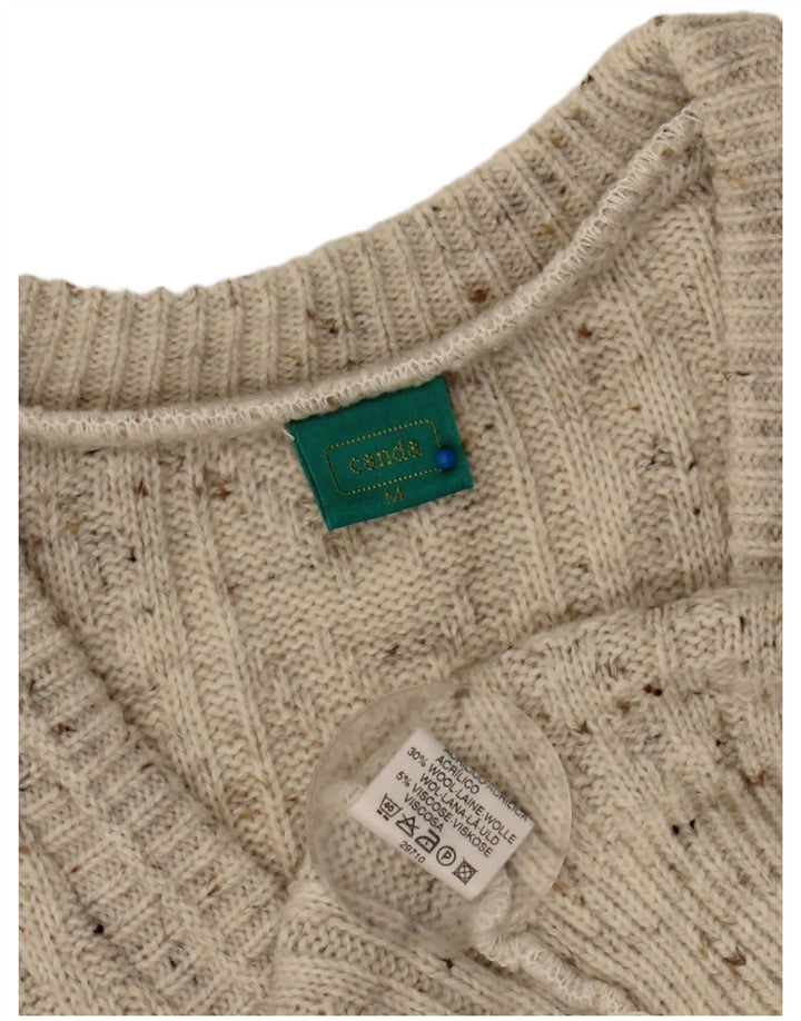 Maglione da uomo con scollo a V Canda, acrilico screziato grigio medio