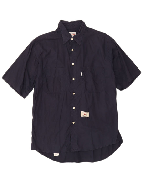 Camicia a maniche corte da uomo Levi's in cotone blu navy medio