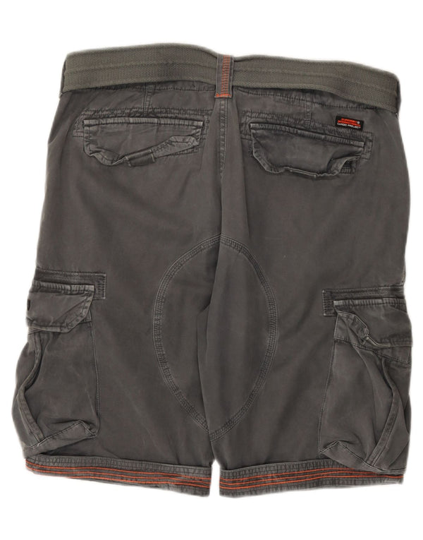 Pantaloncini cargo da uomo Superdry W36 Large in cotone grigio