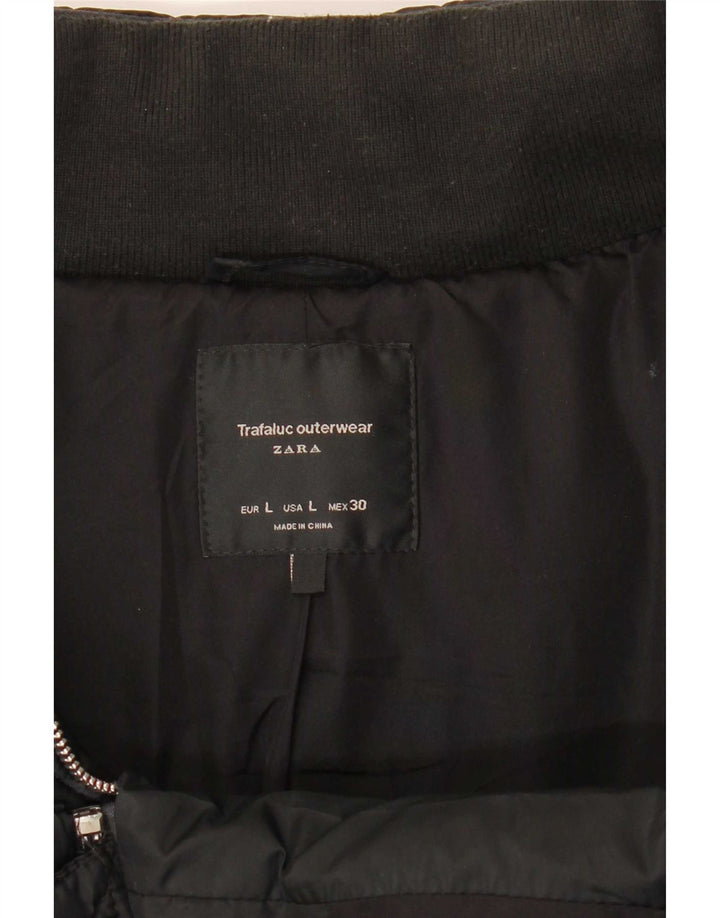 Giacca imbottita Trafaluc da donna Zara UK 16 grande nylon nero