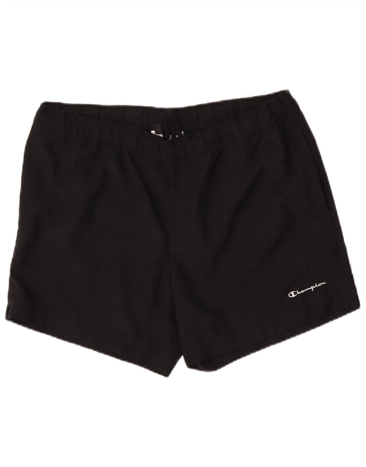 Pantaloncini sportivi da uomo Champion grandi in poliestere nero