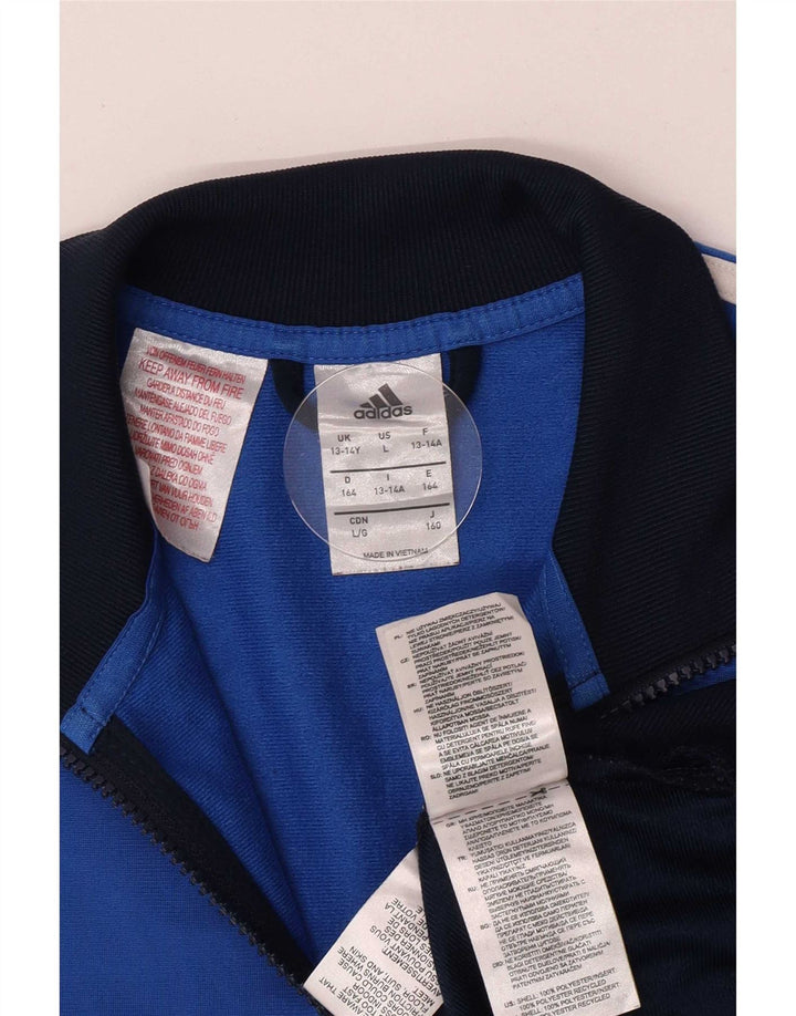 Giacca da tuta da ragazzo Adidas 13-14 anni in poliestere color block blu