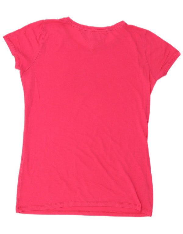 TOMMY HILFIGER T-shirt grafica da donna Top UK 18 XL Rosa