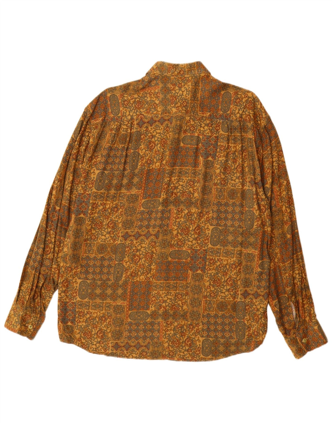 Camicia da uomo OLD FARWAY Taglia 40 15 1/2 Viscosa Paisley gialla media