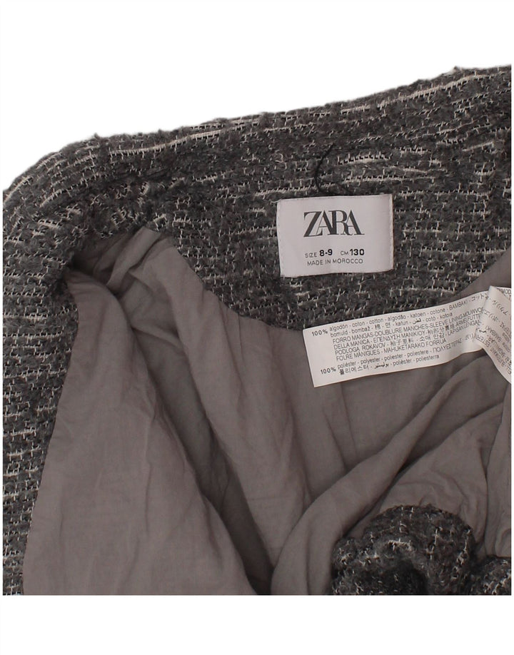 Giubbotto bomber corto ZARA per ragazze 8-9 anni in cotone grigio puntinato