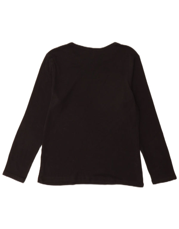 Marks & Spencer Top da donna manica lunga UK 14 cotone nero medio