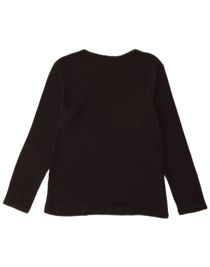 Marks & Spencer Top da donna manica lunga UK 14 cotone nero medio