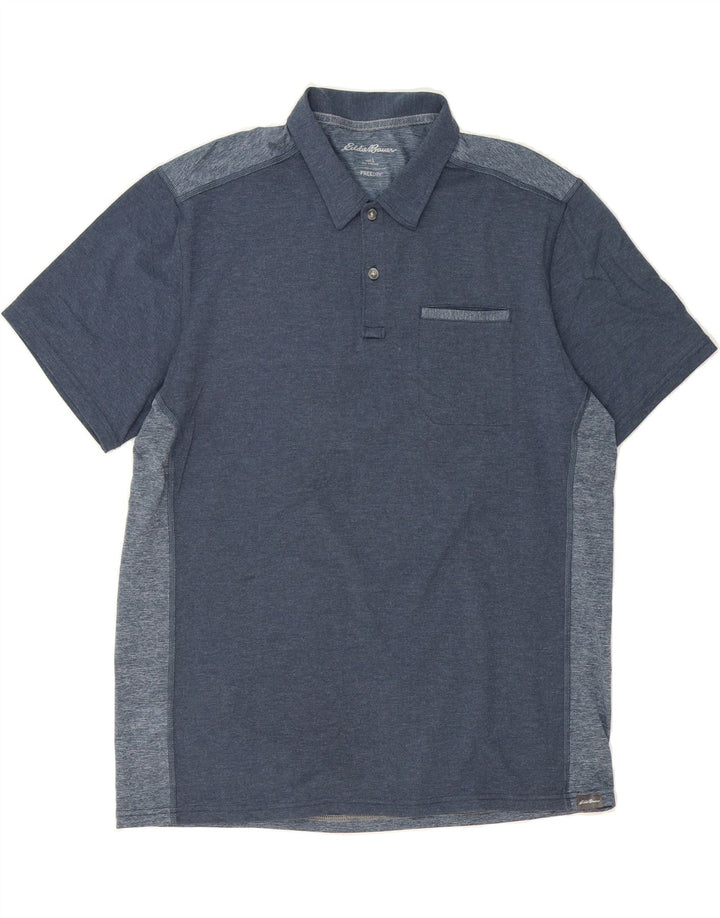 EDDIE BAUER Mens Polo Shirt Large Navy Blue Cotton Vintage Eddie Bauer and Second-Hand Eddie Bauer from Messina Hembry 