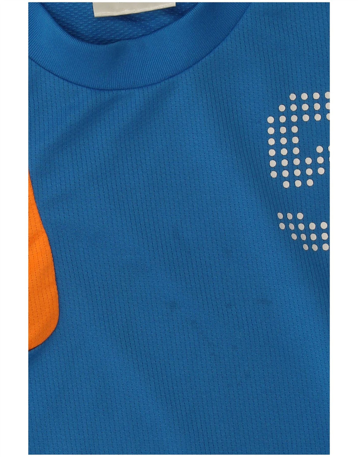 T-shirt grafica da uomo ADIDAS Top grande in poliestere color block blu