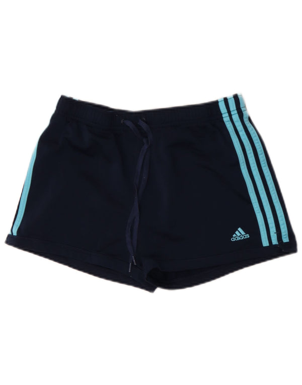 Pantaloncini sportivi Adidas da donna UK 12 medio blu navy poliestere