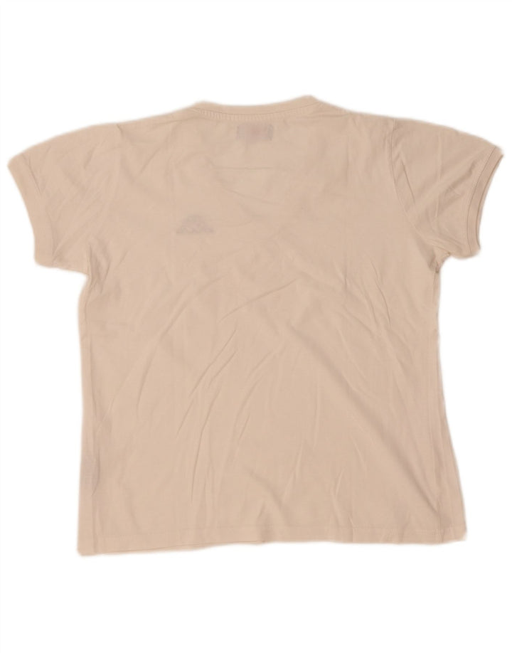 T-shirt da donna Kappa Top UK 16 grande cotone bianco