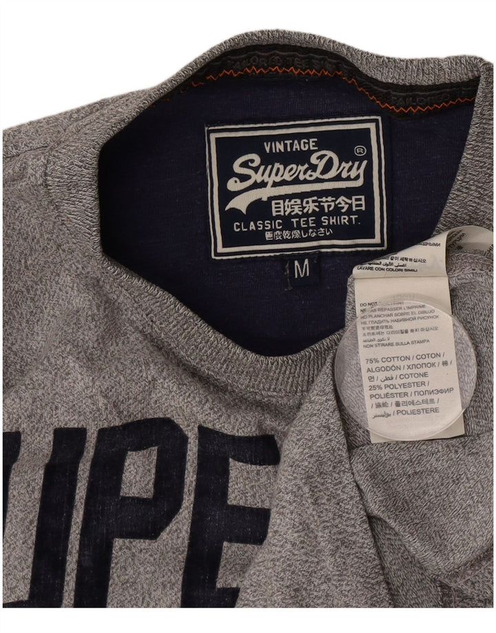 T-shirt grafica da uomo Superdry Top in cotone grigio medio
