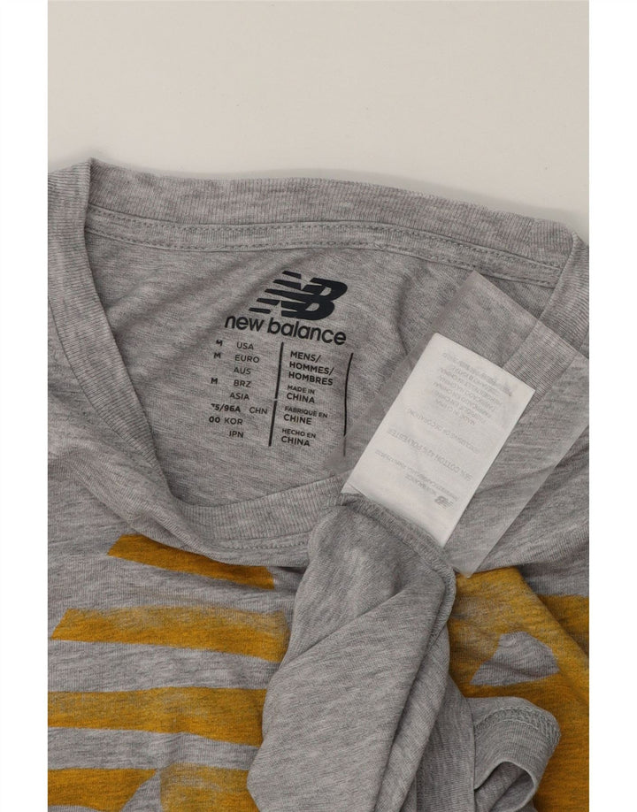 NEW BALANCE Mens Graphic T-Shirt Top Medium Grey Cotton Vintage New Balance and Second-Hand New Balance from Messina Hembry 