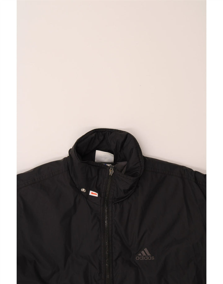 ADIDAS Mens Oversized Graphic Windbreaker Jacket UK 36/38 Small Black Vintage Adidas and Second-Hand Adidas from Messina Hembry 