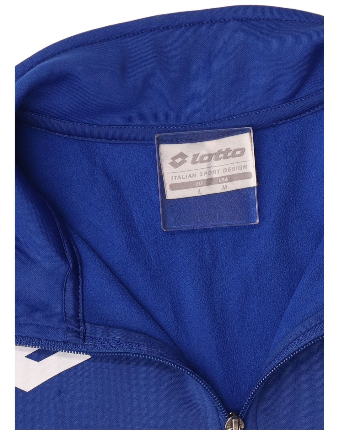 Felpa da uomo con collo con zip Lotto, maglione grande blu