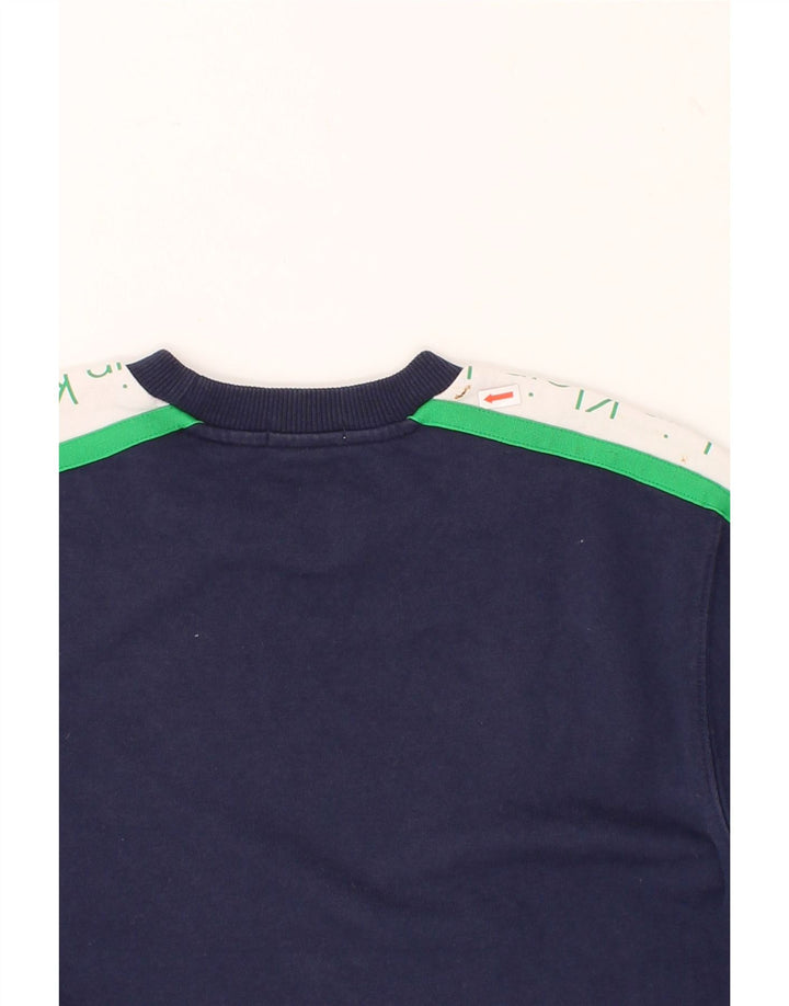 CALVIN KLEIN JEANS Womens Crop Sweatshirt Jumper UK 14 Medium Navy Blue Vintage Calvin Klein Jeans and Second-Hand Calvin Klein Jeans from Messina Hembry 