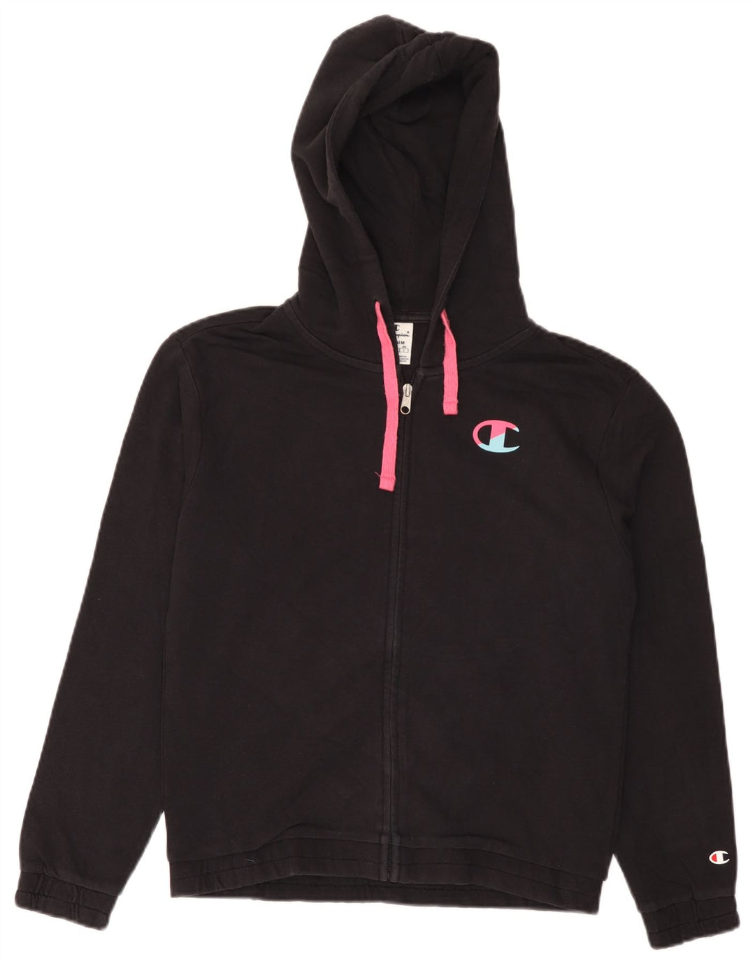 Maglione con cappuccio e zip da donna CHAMPION UK 14 Cotone nero medio