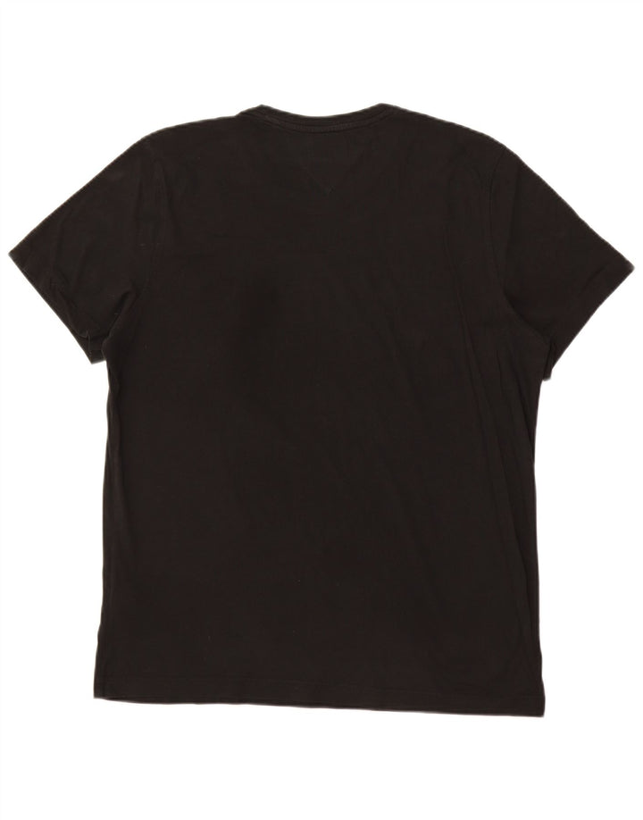 TOMMY HILFIGER T-shirt da uomo Top XL in cotone nero
