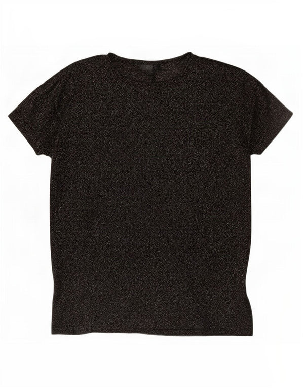 Topshop T-shirt oversize da donna Top UK 8 Small Poliestere chiazzato nero