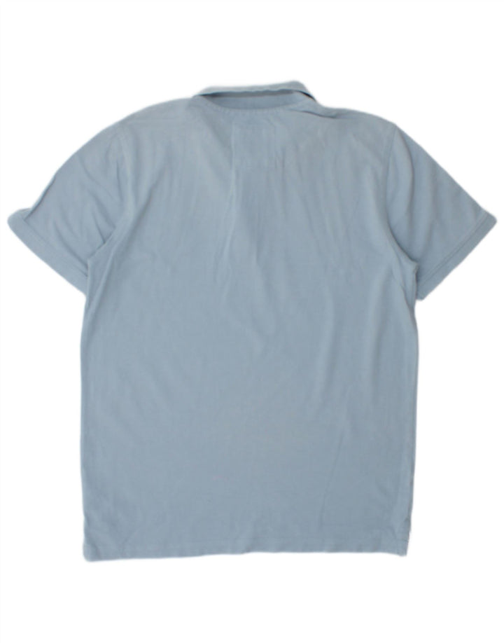 CREW CLOTHING Polo da uomo in cotone blu medio