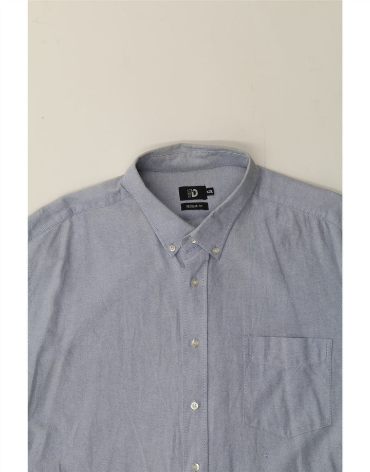 DACK'S Mens Regular Fit Shirt 2XL Blue Cotton Vintage Dack's and Second-Hand Dack's from Messina Hembry 