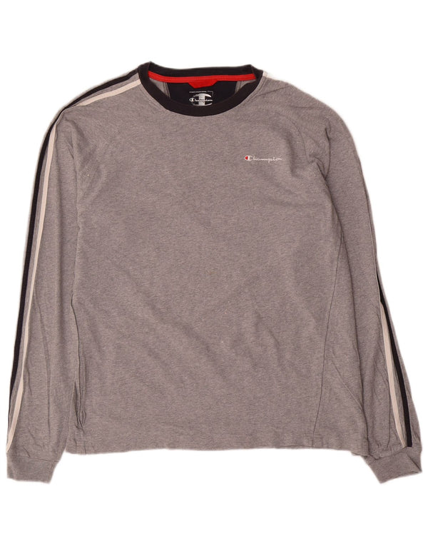 CHAMPION Top da uomo a maniche lunghe XL in cotone grigio