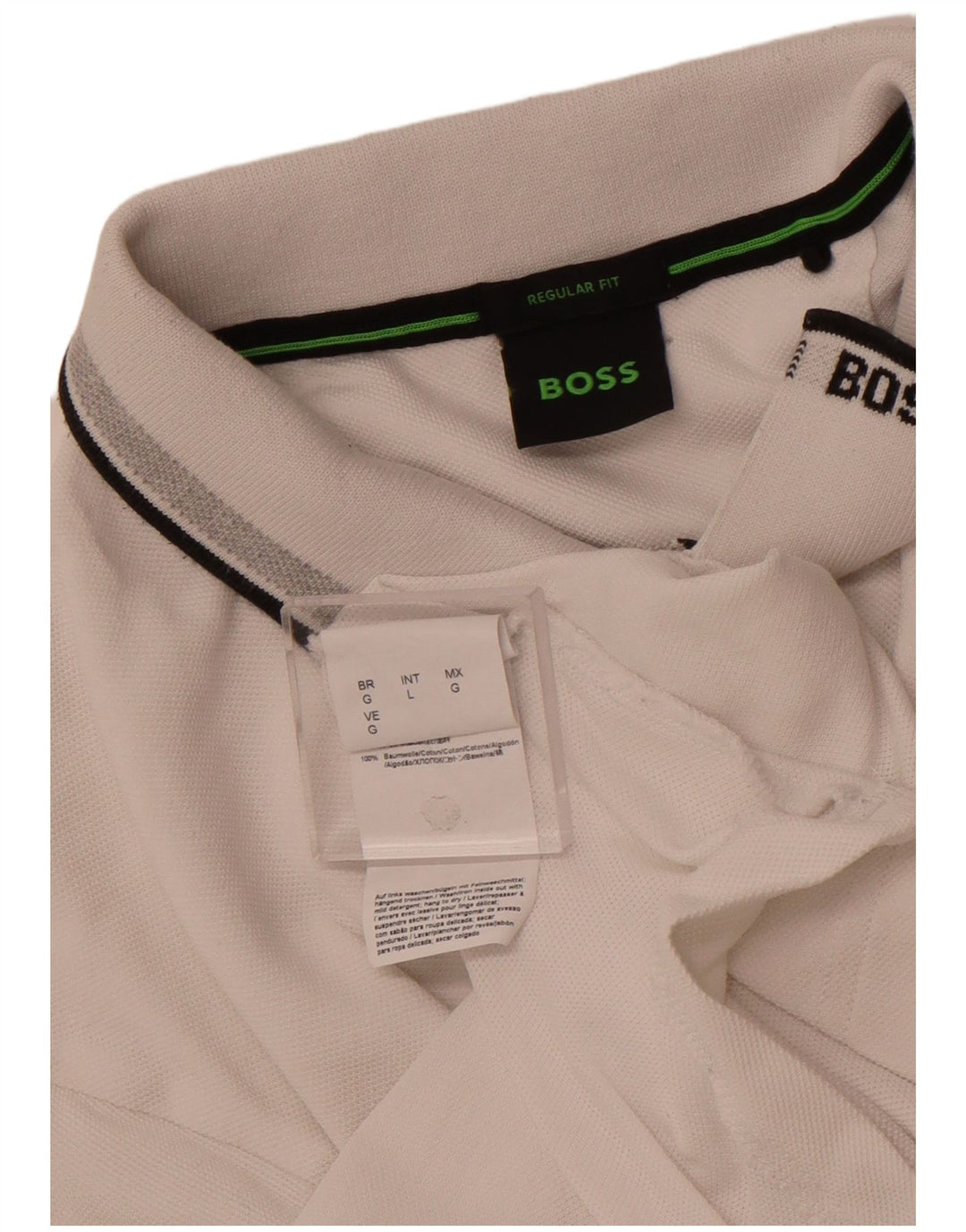 Polo HUGO BOSS da uomo vestibilità regolare, taglia grande, in cotone bianco