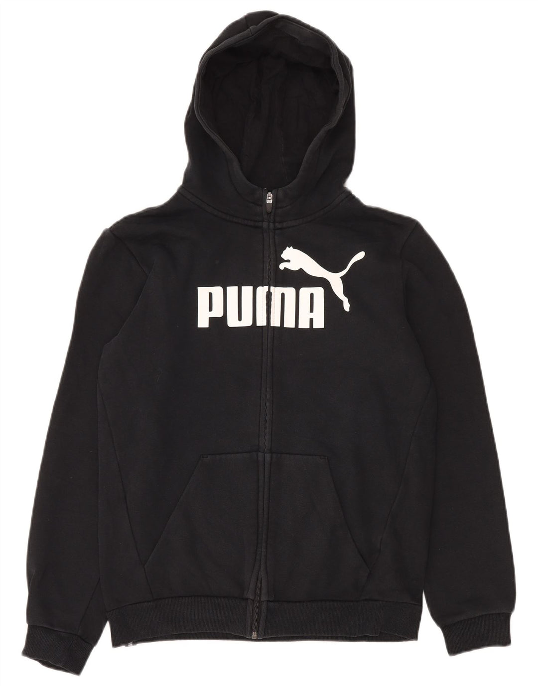 Felpa con cappuccio e zip grafica PUMA da ragazzo 15-16 anni in cotone nero