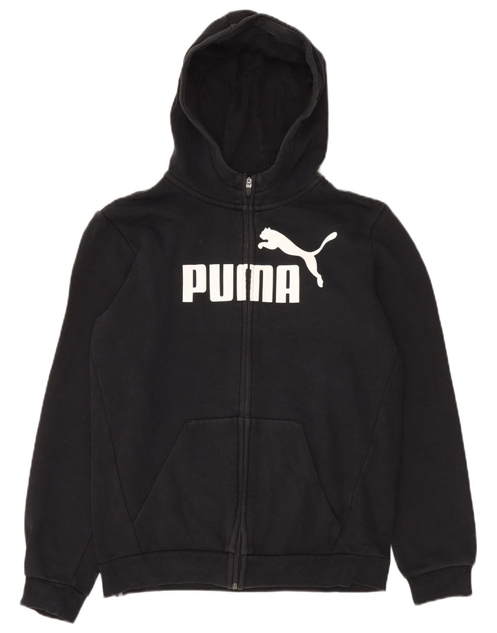 Felpa con cappuccio e zip grafica PUMA da ragazzo 15-16 anni in cotone nero