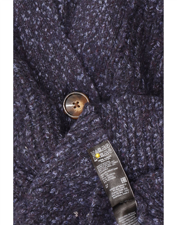 Maglione cardigan oversize da donna Marks & Spencer UK 14 Blu medio screziato