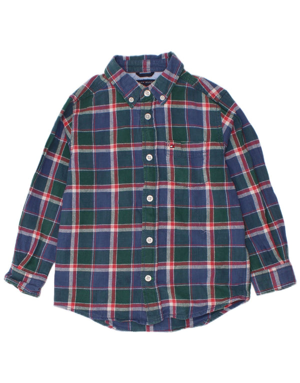 Camicia Tommy Hilfiger per ragazzi 4-5 anni in cotone a quadri blu