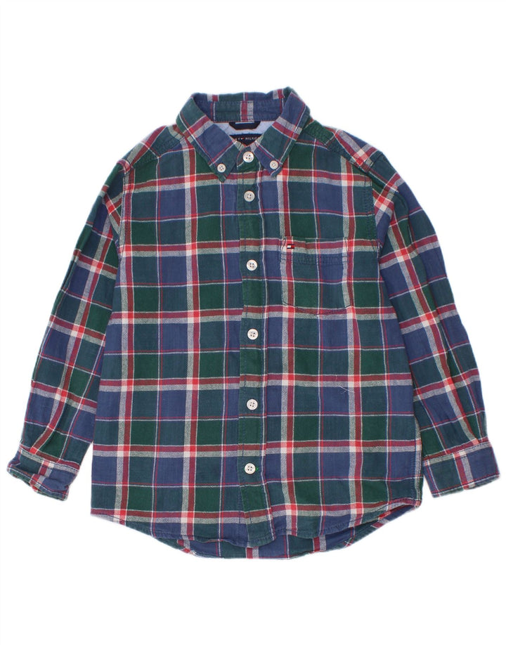 Camicia Tommy Hilfiger per ragazzi 4-5 anni in cotone a quadri blu