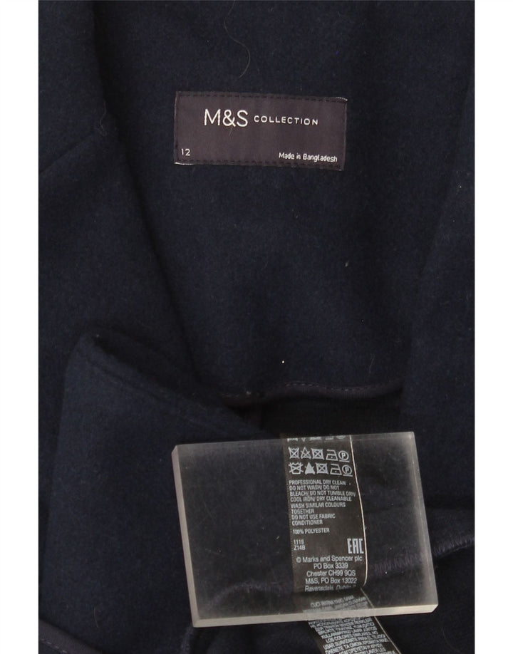 Cappotto da donna Marks & Spencer UK 12 medio blu navy in poliestere