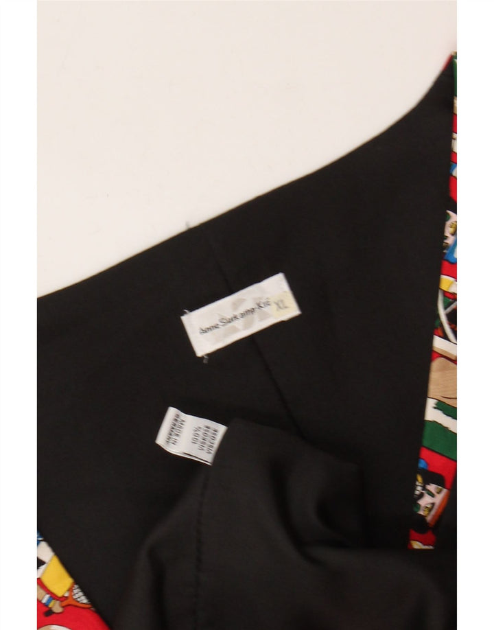 Gilet Uomo VINTAGE Fantasia Astratta XL Viscosa Rossa