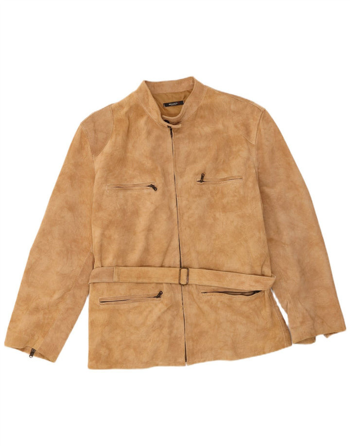 Giacca in pelle scamosciata da uomo Bellucci IT 54 2XL Pelle beige