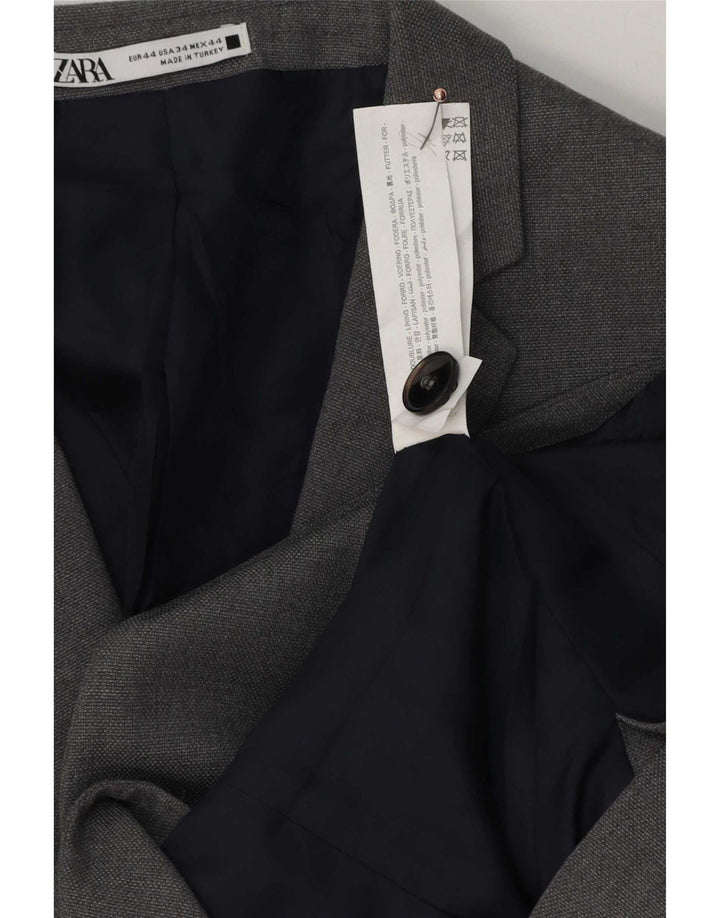 Giacca blazer da uomo a 1 bottone Zara EU 44 XS poliestere grigio