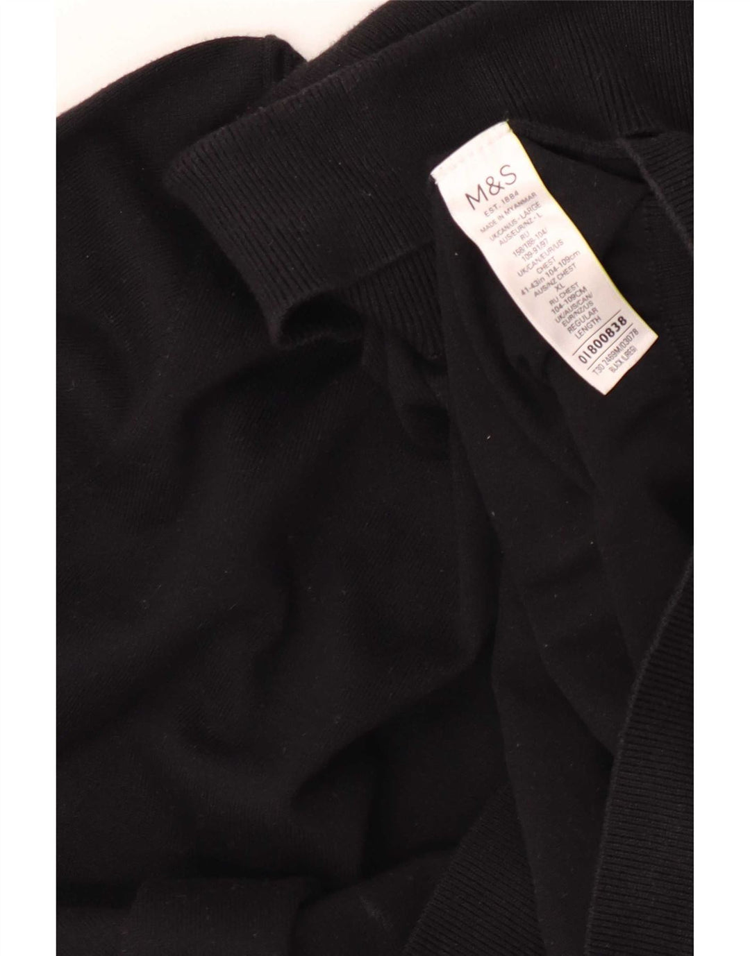 Maglione maglione a collo alto da uomo Marks & Spencer grande cotone nero