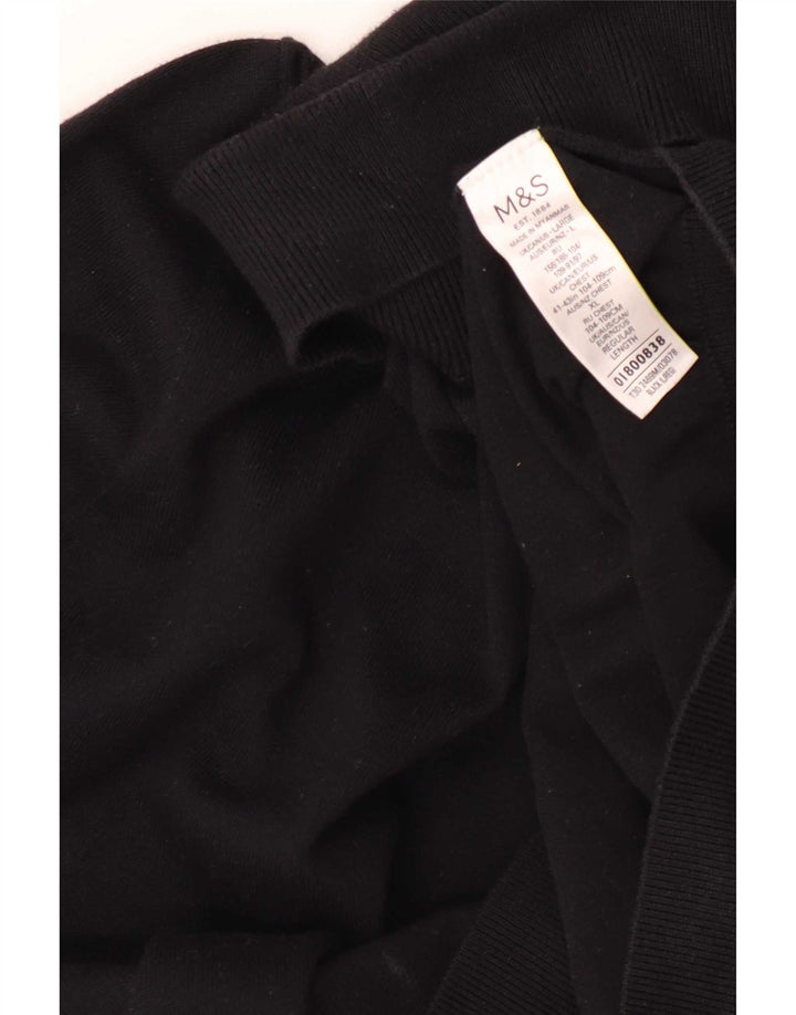 Maglione maglione a collo alto da uomo Marks & Spencer grande cotone nero