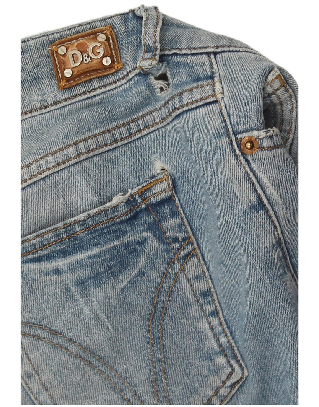 Jeans slim effetto consumato da donna Dolce & Gabbana W29 L32 cotone blu