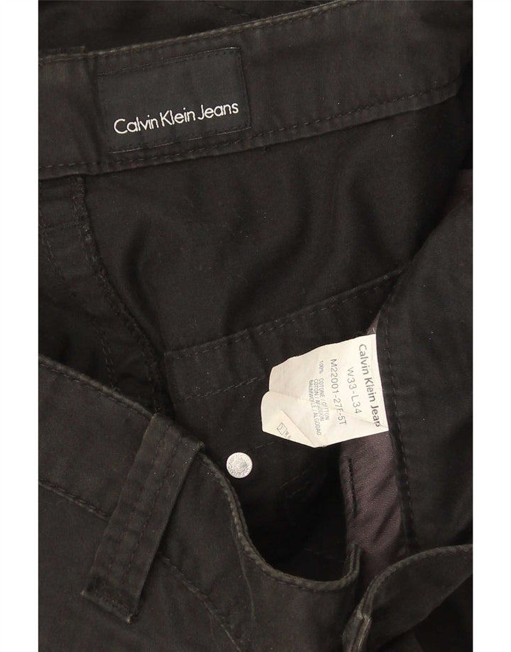 Pantaloni casual bootcut da uomo Calvin Klein W33 L34 cotone nero